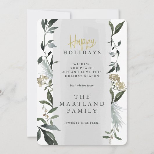 Waterverf eucalyptus moderne botanische grijs eleg kaart (Voorkant)