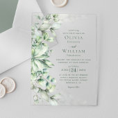 Waterverf Eucalyptus Monogram Sage Green Wedding Acryl Uitnodigingen