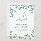 Waterverf Eucalyptus Moving Announcards Aankondiging (Voorkant)