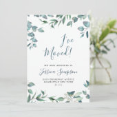 Waterverf Eucalyptus Moving Announcards Aankondiging (Staand voorkant)