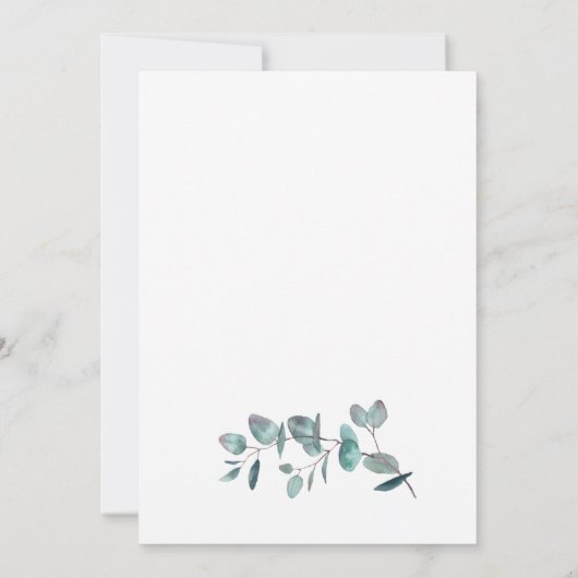 Waterverf Eucalyptus Moving Announcards Aankondiging (Achterkant)