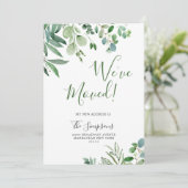 Waterverf Eucalyptus Moving Announcards Aankondiging (Staand voorkant)