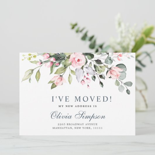 Waterverf Eucalyptus Moving Announcards Aankondiging (Staand voorkant)