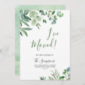 Waterverf Eucalyptus Moving Announcards Aankondiging (Voorkant / Achterkant)