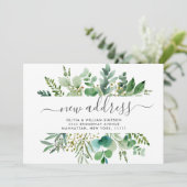 Waterverf Eucalyptus Moving Announge Kaart (Staand voorkant)