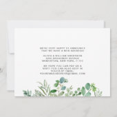 Waterverf Eucalyptus Moving Announge Kaart (Achterkant)