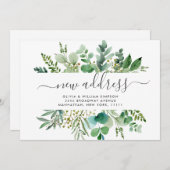 Waterverf Eucalyptus Moving Announge Kaart (Voorkant / Achterkant)