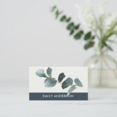 WATERVERF EUCALYPTUS NAVY KRAFT FOLIAGE BRANCH VISITEKAARTJE (Staand voorkant)