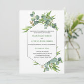 Waterverf Eucalyptus Nuptial Mass Invitation Kaart (Staand voorkant)
