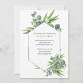 Waterverf Eucalyptus Nuptial Mass Invitation Kaart (Achterkant)