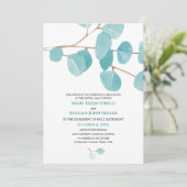 Waterverf Eucalyptus Nuptial Mass Invitation Kaart (Staand voorkant)