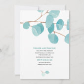 Waterverf Eucalyptus Nuptial Mass Invitation Kaart (Achterkant)