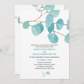 Waterverf Eucalyptus Nuptial Mass Invitation Kaart (Voorkant / Achterkant)