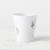 Waterverf Eucalyptus-omhuld monogram Latte Mok (Voorkant)