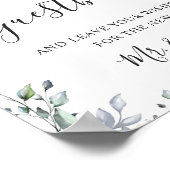 Waterverf Eucalyptus Onderteken Ons Guestbook Poster (Hoek)