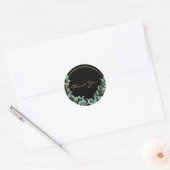 Waterverf Eucalyptus op Gold Wreater Hartelijk dan Ronde Sticker (Envelop)