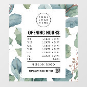 Waterverf Eucalyptus Openingstijden Raamsticker (Vel)