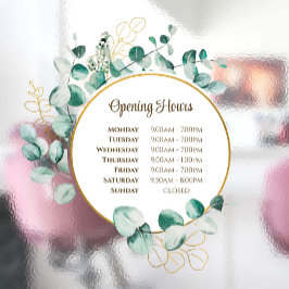 Waterverf Eucalyptus Openingstijden Venster Cling Raamsticker