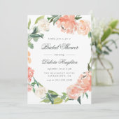 Waterverf Eucalyptus & Peonies Vrijgezellenfeest Kaart (Staand voorkant)