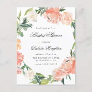 Waterverf Eucalyptus & Peonies Vrijgezellenfeest Uitnodiging Briefkaart