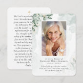 Waterverf Eucalyptus Photo Memorial Prayer Card Notitiekaartje (Voorkant / Achterkant)