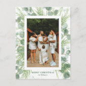 Waterverf Eucalyptus & Pine-Briefkaart voor kerstm Feestdagenkaart (Voorkant)