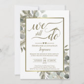 Waterverf Eucalyptus & Pine Gold Vow Renewal Kaart (Voorkant)