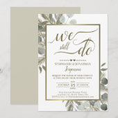 Waterverf Eucalyptus & Pine Gold Vow Renewal Kaart (Voorkant / Achterkant)