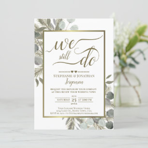 Waterverf Eucalyptus & Pine Gold Vow Renewal Kaart