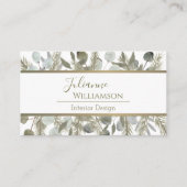 Waterverf Eucalyptus & Pine Sage & Gold Visitekaartje (Voorkant)