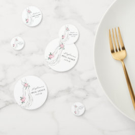 Waterverf Eucalyptus Pioenen Jurk Vrijgezellenfees Confetti