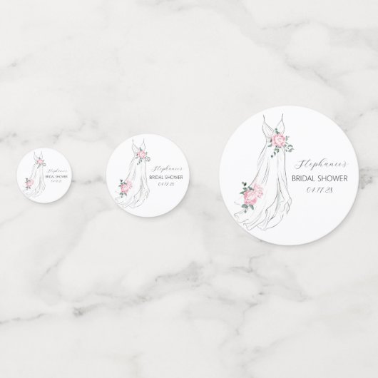 Waterverf Eucalyptus Pioenen Jurk Vrijgezellenfees Confetti (Voorkanten)