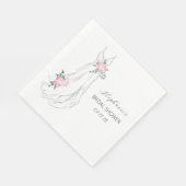 Waterverf Eucalyptus Pioenen Jurk Vrijgezellenfees Servet (Hoek)