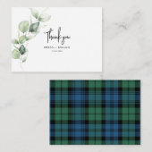 Waterverf Eucalyptus Plaid bruiloft Dank u Notitiekaartje (Voorkant / Achterkant)