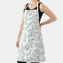 Waterverf Eucalyptus Print Apron Schort