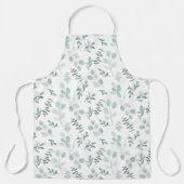Waterverf Eucalyptus Print Apron Schort (Voorkant)