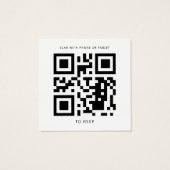 Waterverf Eucalyptus QR Code Trouwwebsite RSVP Vierkante Visitekaartjes (Achterkant)