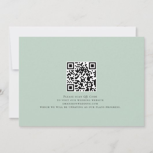 Waterverf Eucalyptus QR codescript Sla de datum op Save The Date (Achterkant)