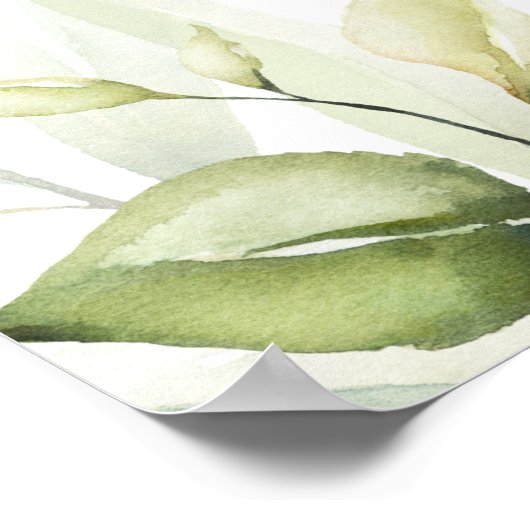 Waterverf Eucalyptus Rehearsal Dinner Welkom Poster (Hoek)