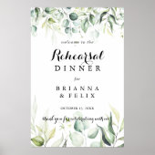 Waterverf Eucalyptus Rehearsal Dinner Welkom Poster (Voorkant)