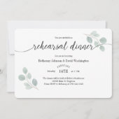 Waterverf eucalyptus repetitie diner uitnodiging (Voorkant)