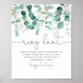 Waterverf eucalyptus ring zoek bruids-shower spel poster (Voorkant)