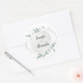 Waterverf Eucalyptus Ronde Sticker (Envelop)