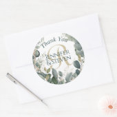 Waterverf Eucalyptus Ronde Sticker (Envelop)