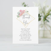 Waterverf Eucalyptus Roos Geometrisch Baby shower Bedankkaart (Staand voorkant)