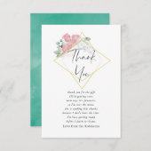 Waterverf Eucalyptus Roos Geometrisch Baby shower Bedankkaart (Voorkant / Achterkant)