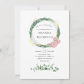 Waterverf Eucalyptus Roos geometrisch Vrijgezellen Kaart (Voorkant)