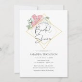 Waterverf Eucalyptus Roos geometrisch Vrijgezellen Kaart (Voorkant)