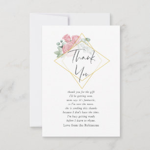 Waterverf Eucalyptus Roos Geometrische Baby Shower Bedankkaart