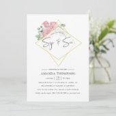 Waterverf Eucalyptus Roos Geometrische Sip en Zie Kaart (Staand voorkant)